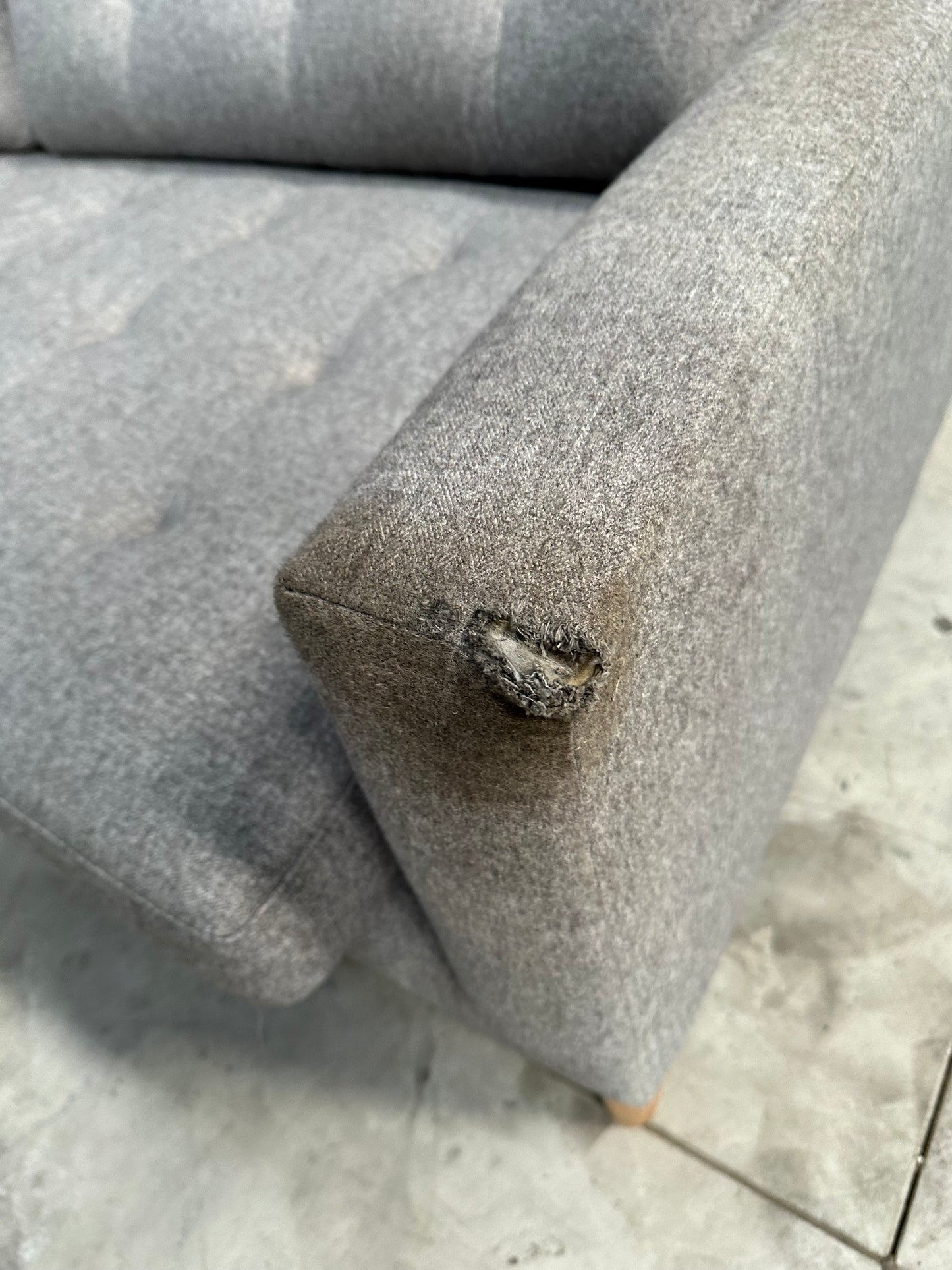 John Lewis Draper II Large 3 Seater Sofa Brushed Tweed Grey