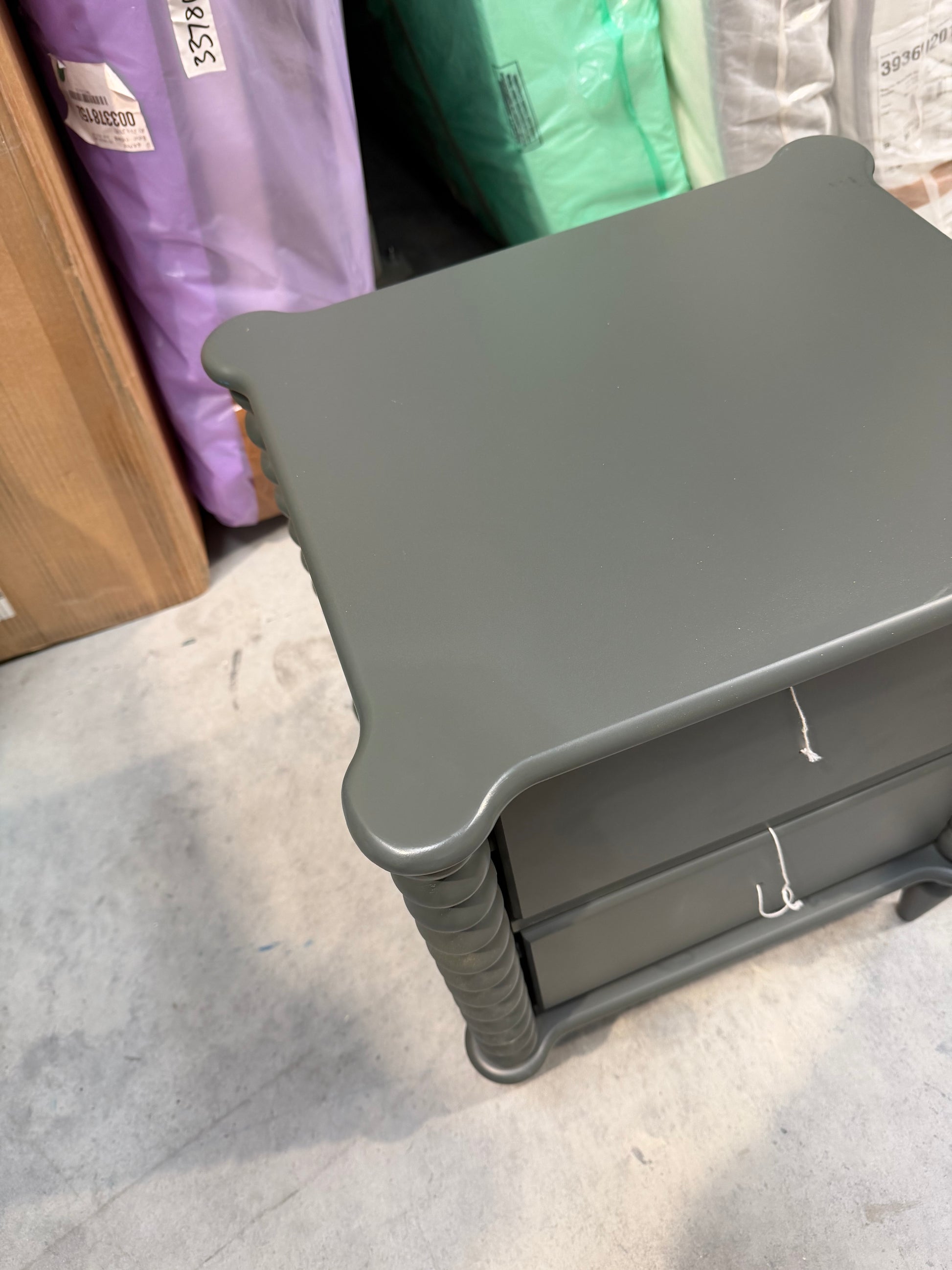 John Lewis Bobbin 2 Drawer Bedside Table Green