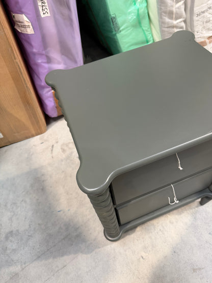 John Lewis Bobbin 2 Drawer Bedside Table Green