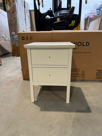 John Lewis Wilton 2 Drawer Bedside Cabinet, White