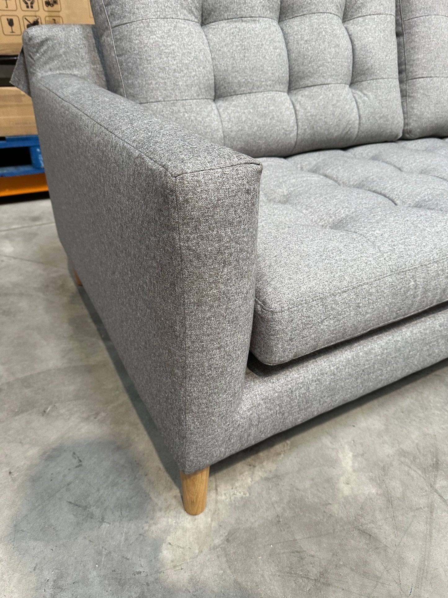 John Lewis Draper II Large 3 Seater Sofa Brushed Tweed Grey