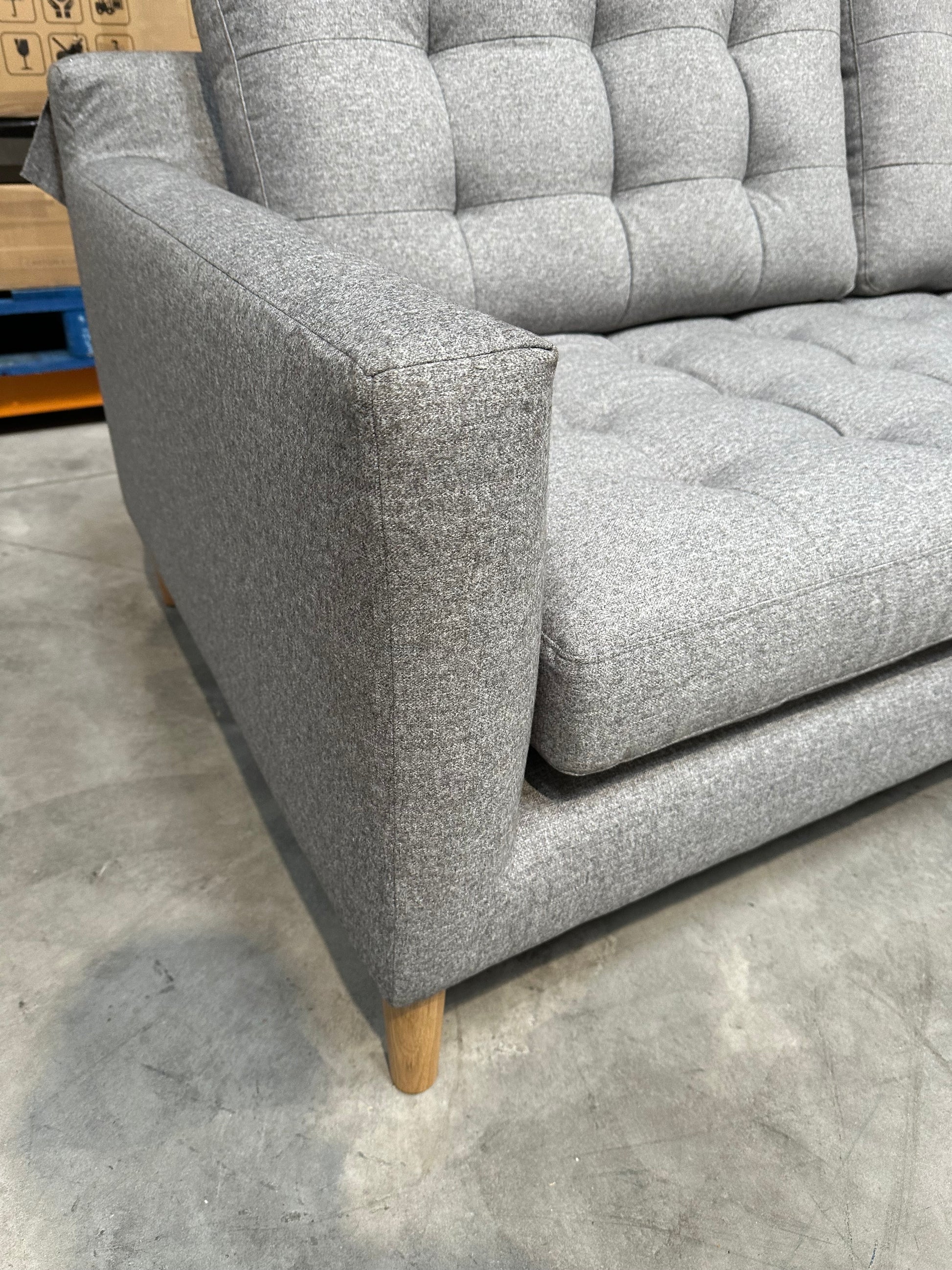 John Lewis Draper II Large 3 Seater Sofa Brushed Tweed Grey