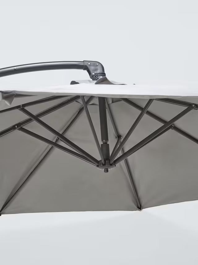 John Lewis Aluminium Wind-Up Parasol, 3 x 2m, Grey