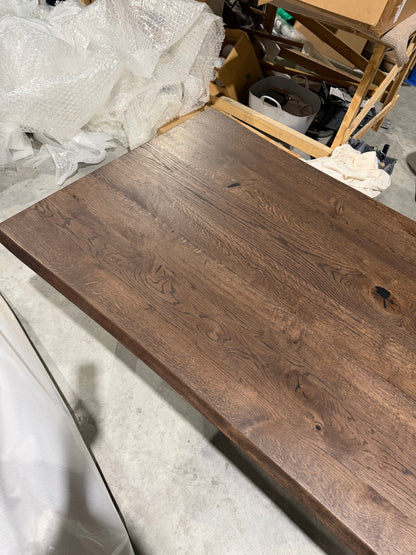 John Lewis Albury Dining Table Natural Edge Solid Oak Dark Oil 280 x 100