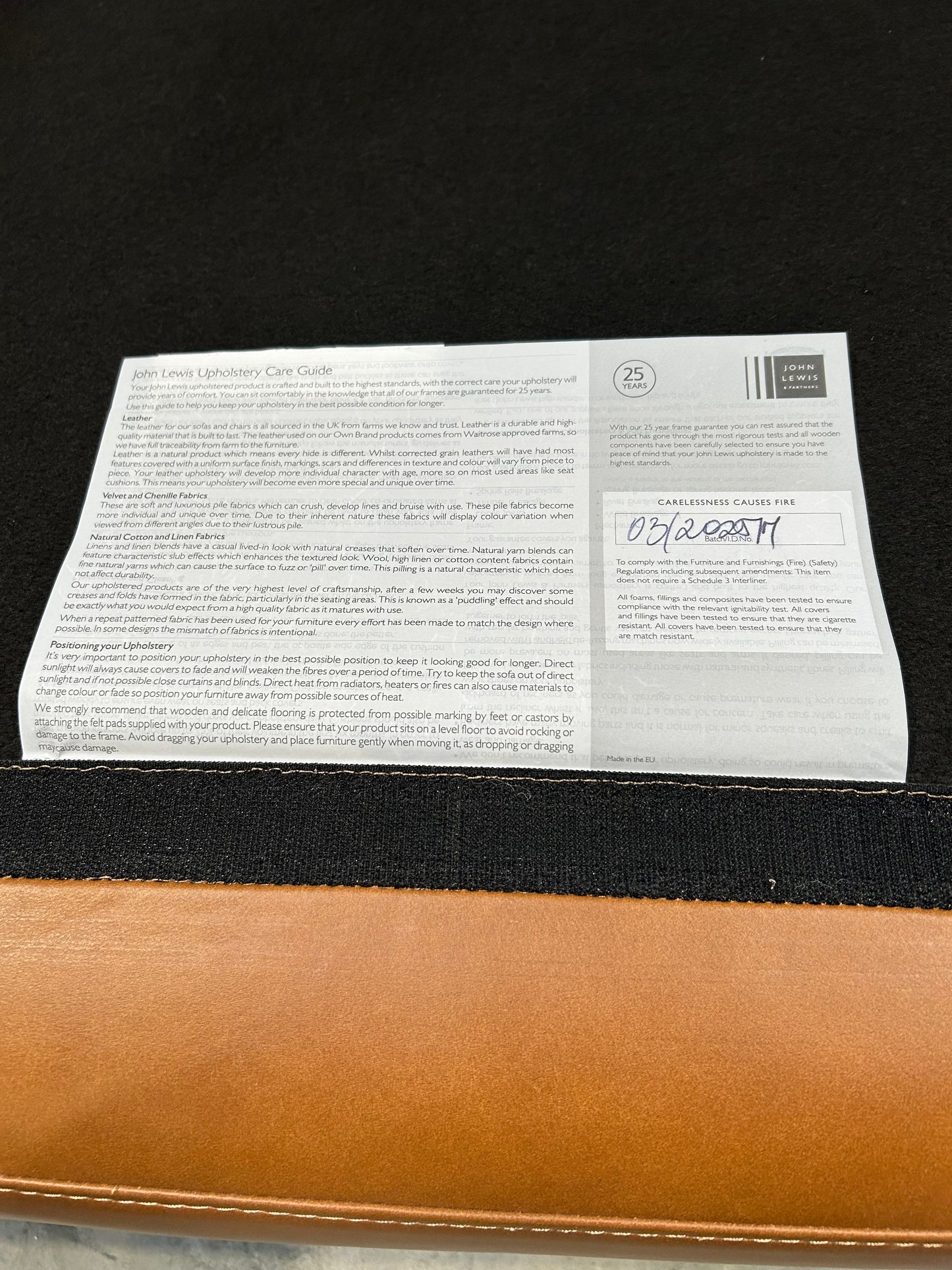 John Lewis Barbican Large 3 Seater Leather Sofa, Light Leg, Premium Caramel