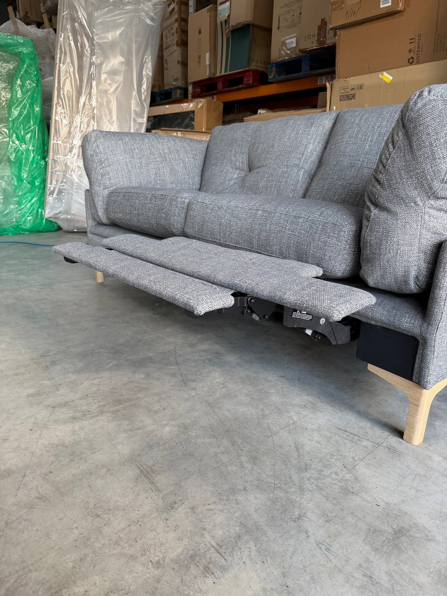 John Lewis Sofa Power Recliner Java Medium 2 Seater Storm Grey Easy Clean