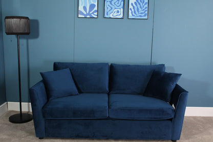 Brook & Wilde 2.5 Seater Sofa Bed in Orla Blue Velvet - Made in UK - Bespoke