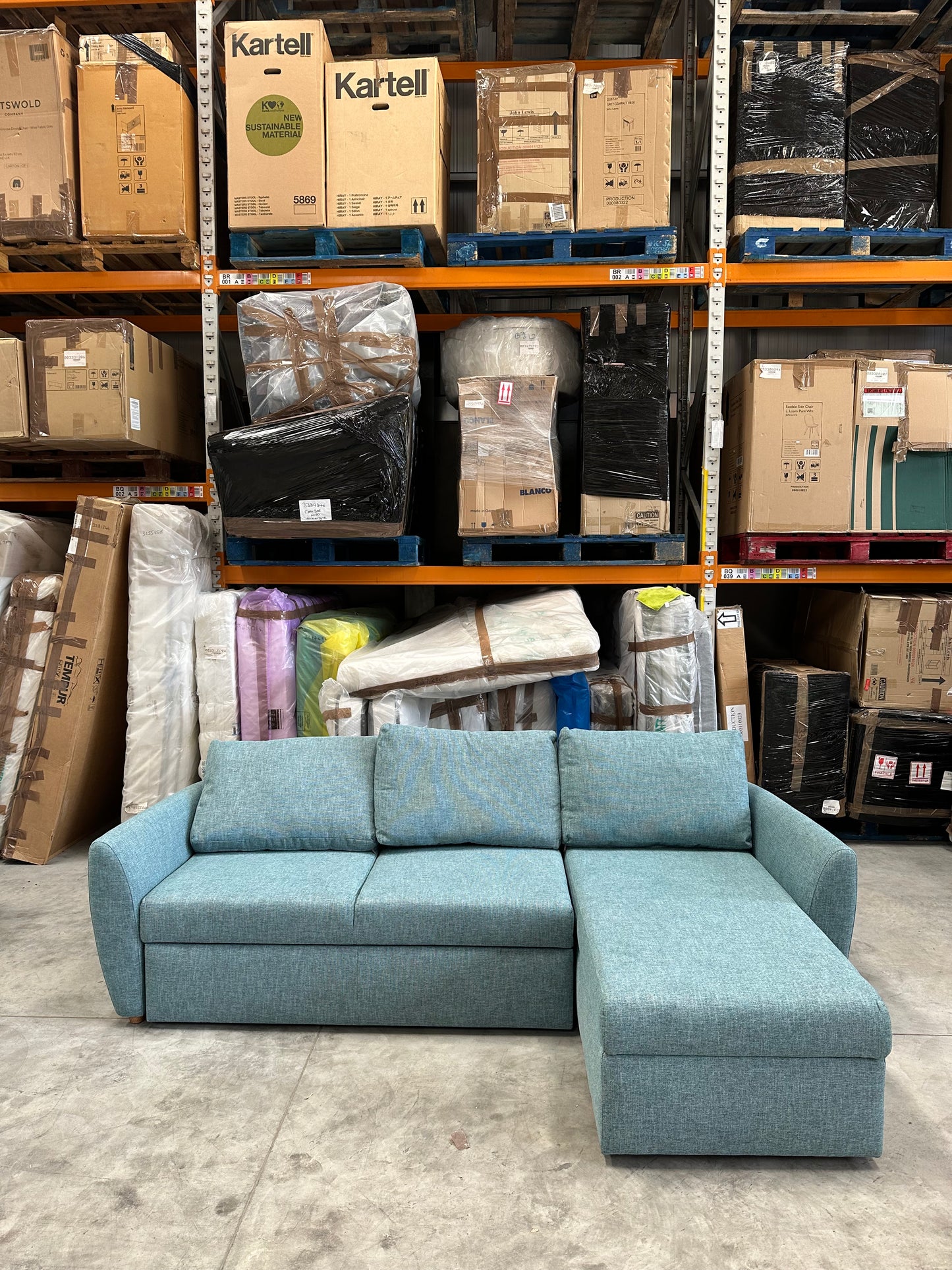 John Lewis Bailey II RHF Chaise End Sofabed Aquaclean Connie Teal