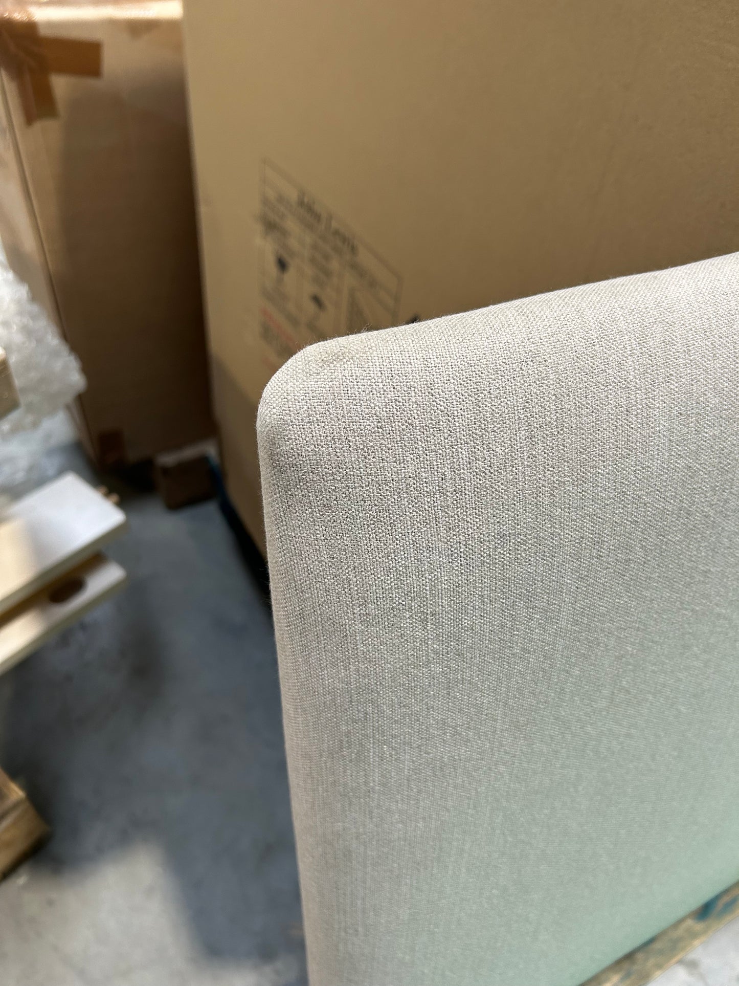 John Lewis Sonning Upholstered Headboard, Double, Cotton Effect Beige
