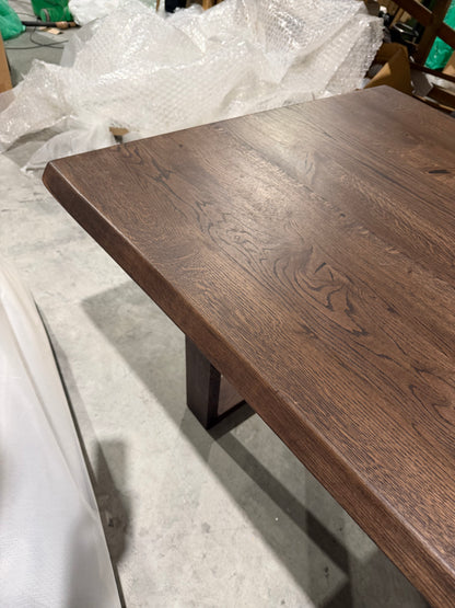 John Lewis Albury Dining Table Natural Edge Solid Oak Dark Oil 280 x 100