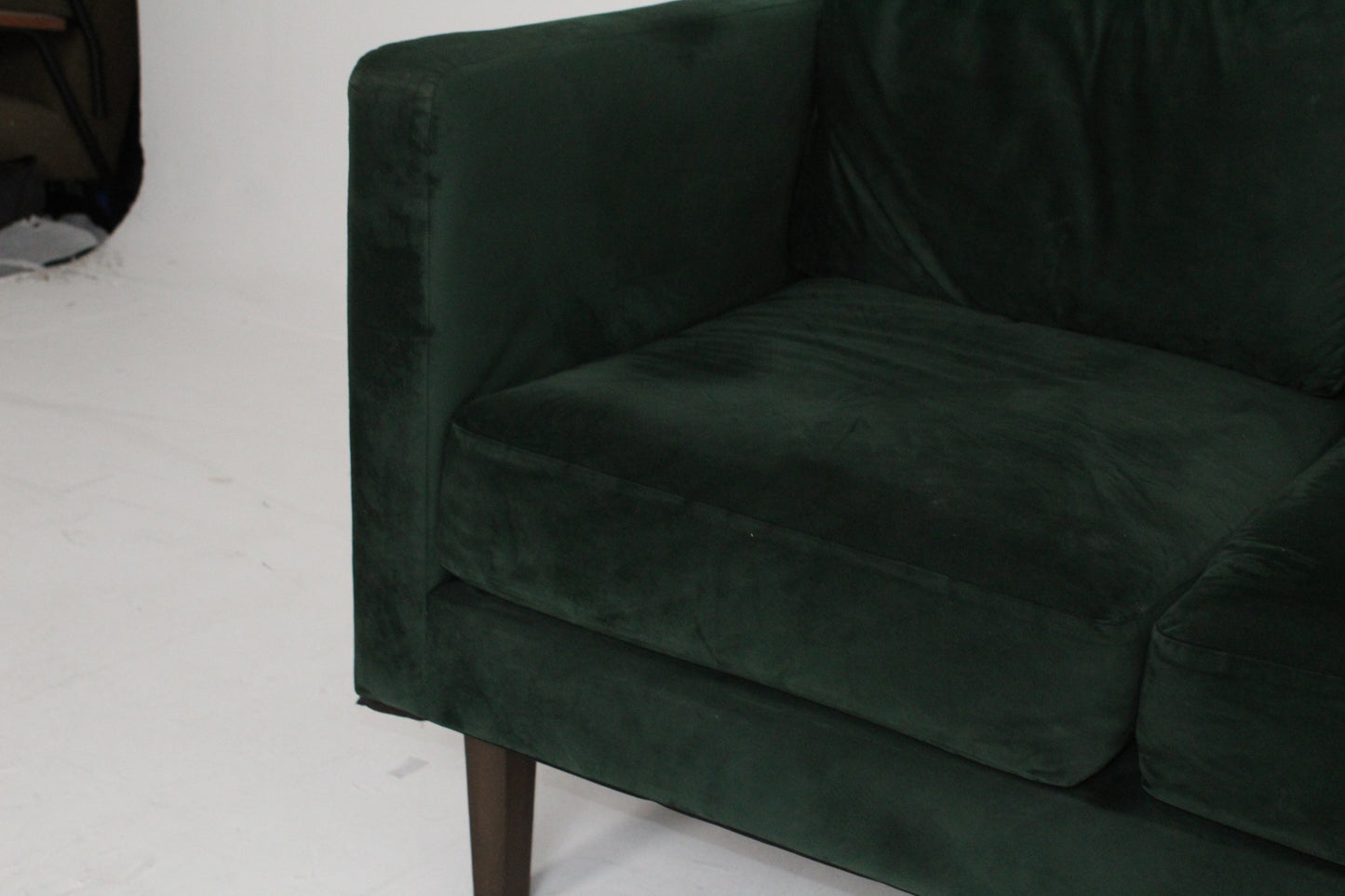 John Lewis Eavis Small 2 Seater Sofa, Dark Leg, Bottle Green Smooth Velvet