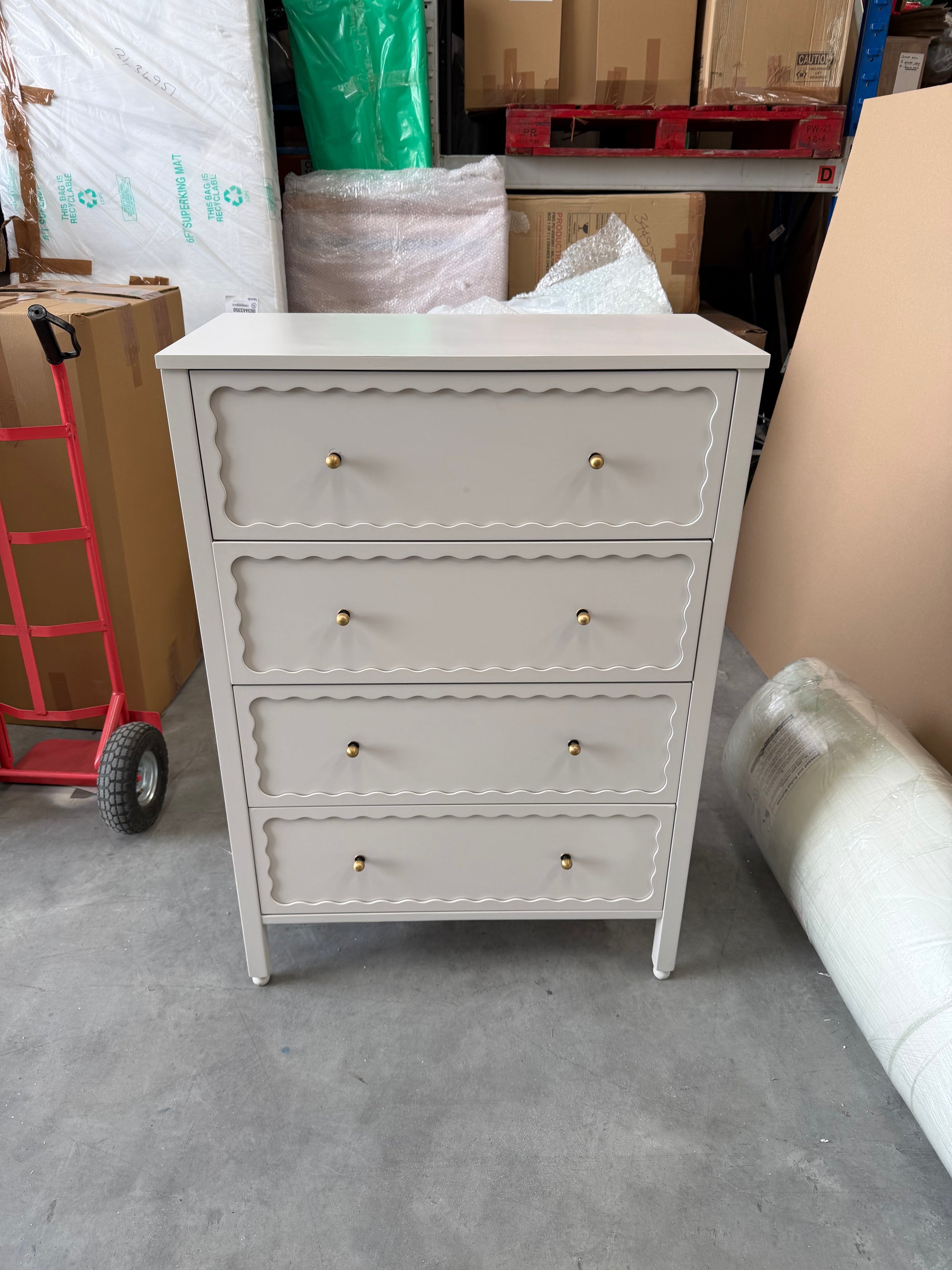 John Lewis Wave 4 Drawer Chest Greige Storage