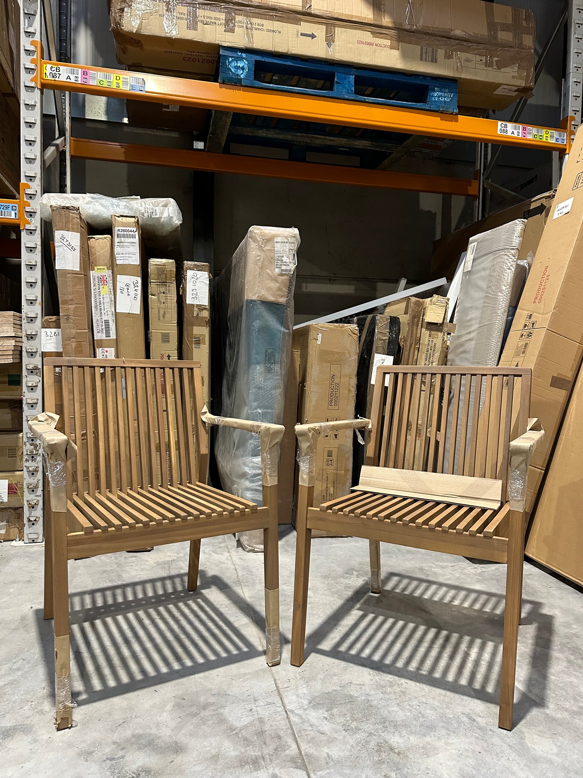 John Lewis Mona Garden Dining Chair, Set of 2, FSC-Certified (Acacia Wood), Natural