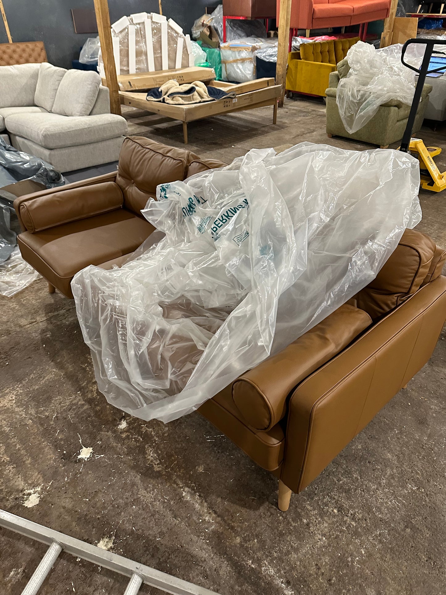 G Plan Vintage The Sixty Five Large 3 Seater Leather Sofa, Cambridge Tan