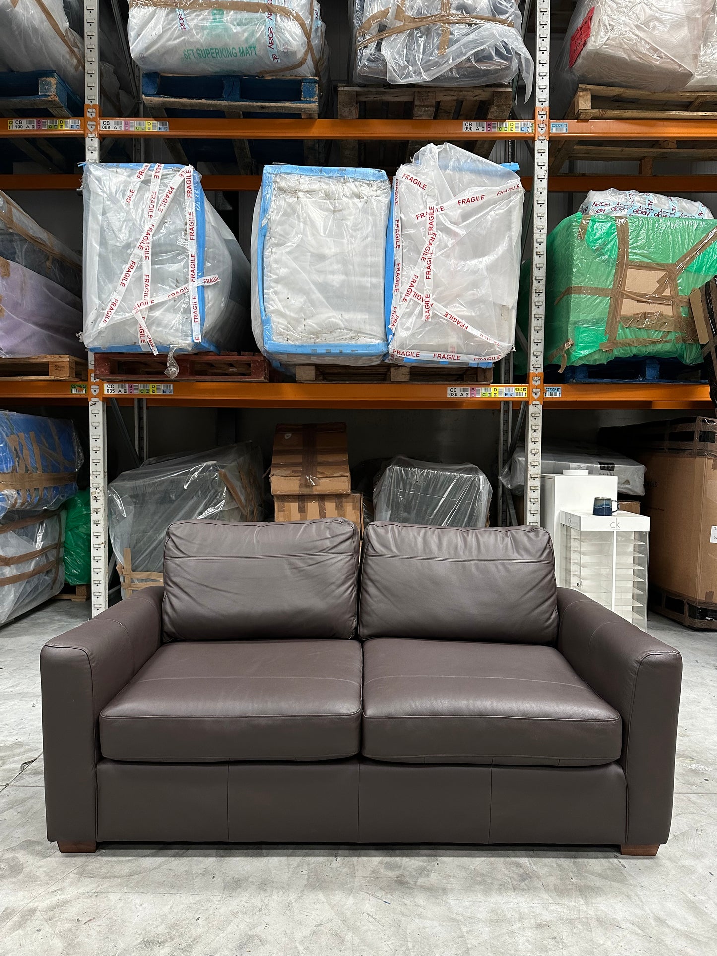 John Lewis Leather Oliver Medium 2 Seater Sofa Dark Chocolate