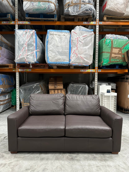 John Lewis Leather Oliver Medium 2 Seater Sofa Dark Chocolate