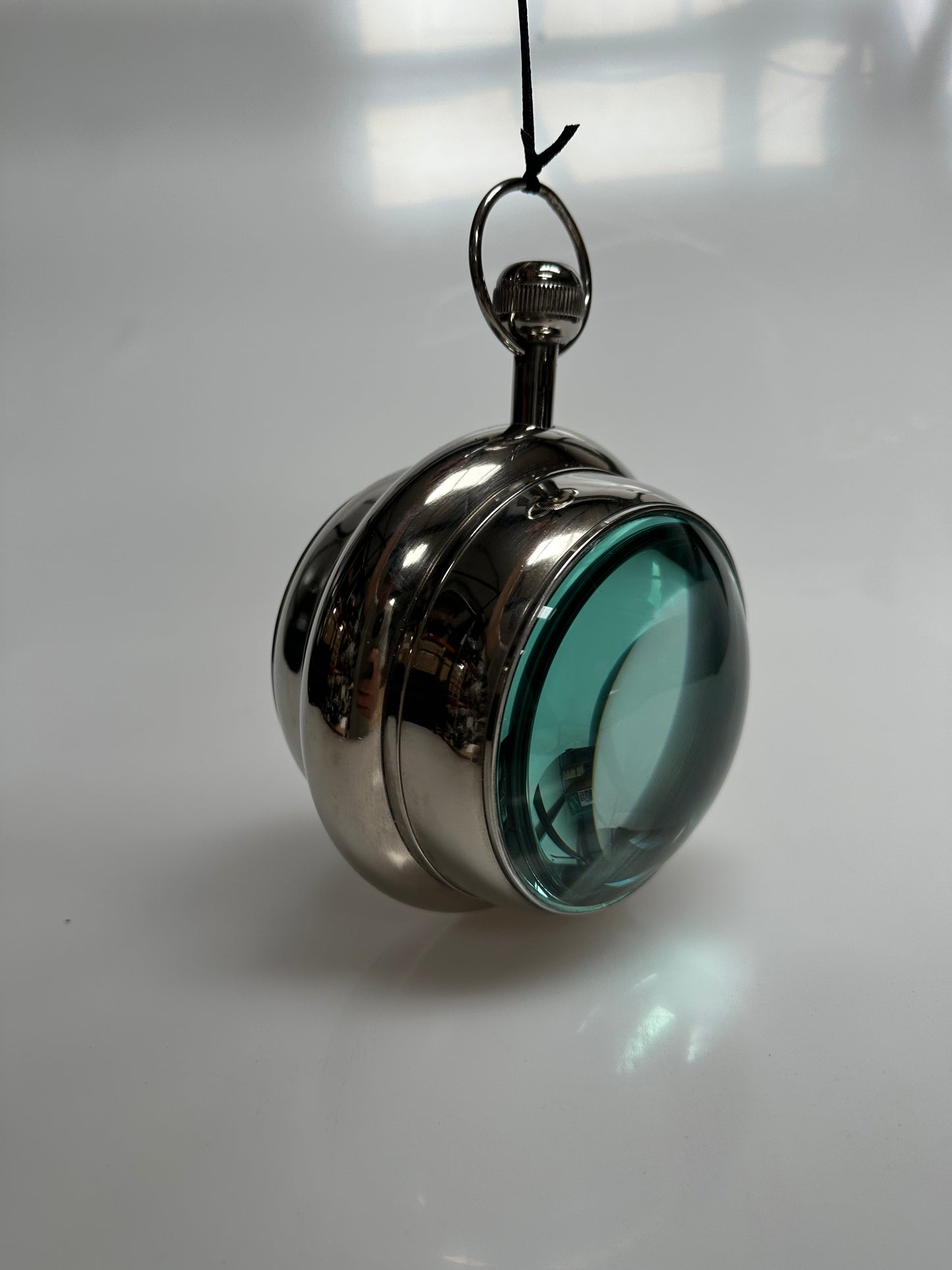 Libra Interiors Large Roman Numeral Orb Paperweight Clock, Nickel/Brass