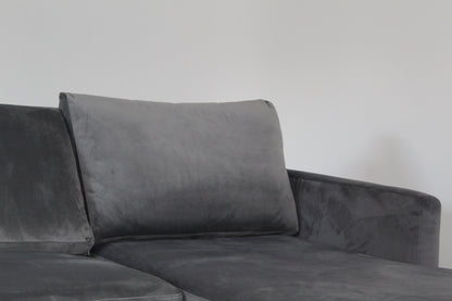 John Lewis Bailey II RHF Chaise End Sofa bed, Light Leg, Smooth Velvet Grey