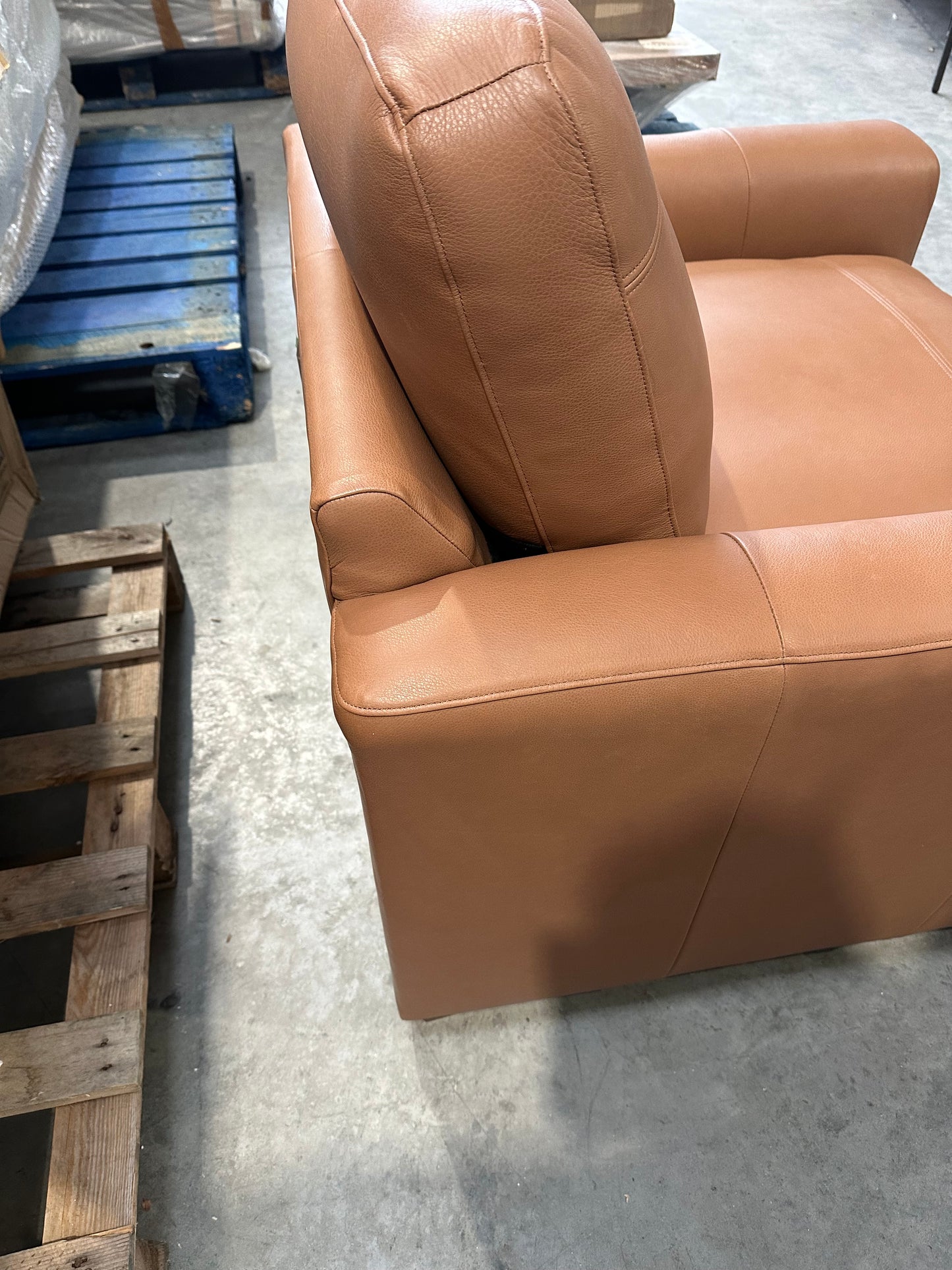 John Lewis Oliver II Leather Armchair Light Leg Selvaggio Congnac