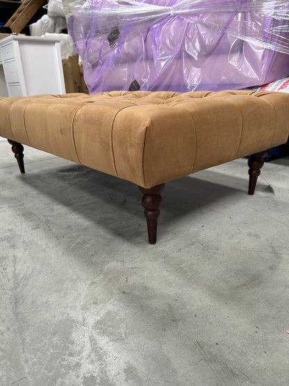Swoon Plymouth Footstool, Easy Velvet Biscuit