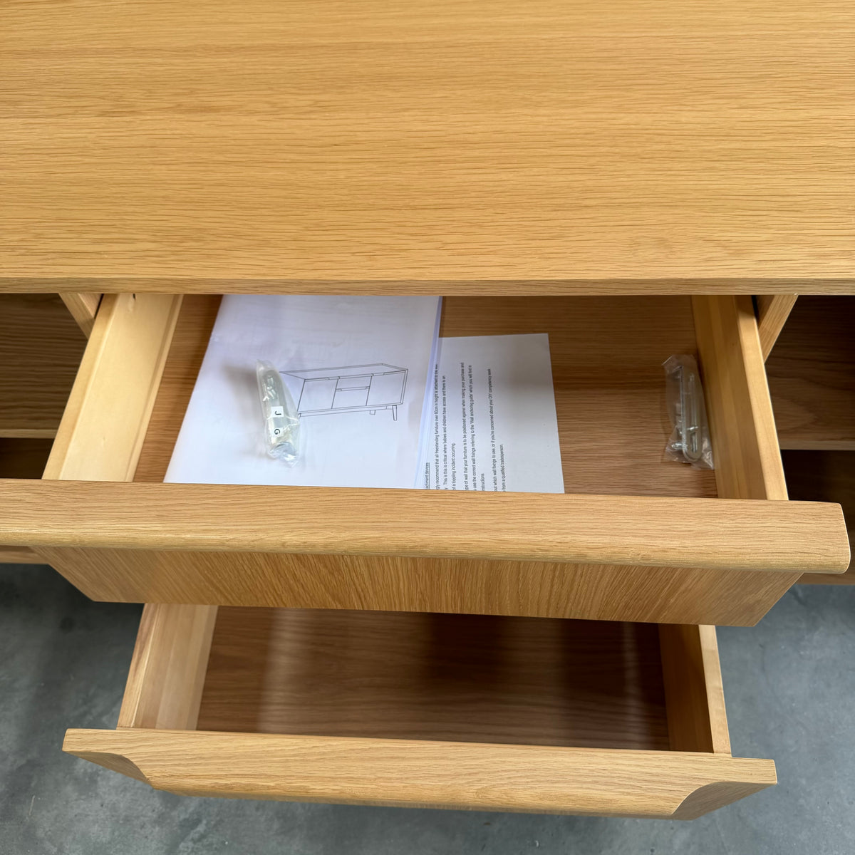 John Lewis Notch 2 Door 2 Drawer Sideboard in Oak
