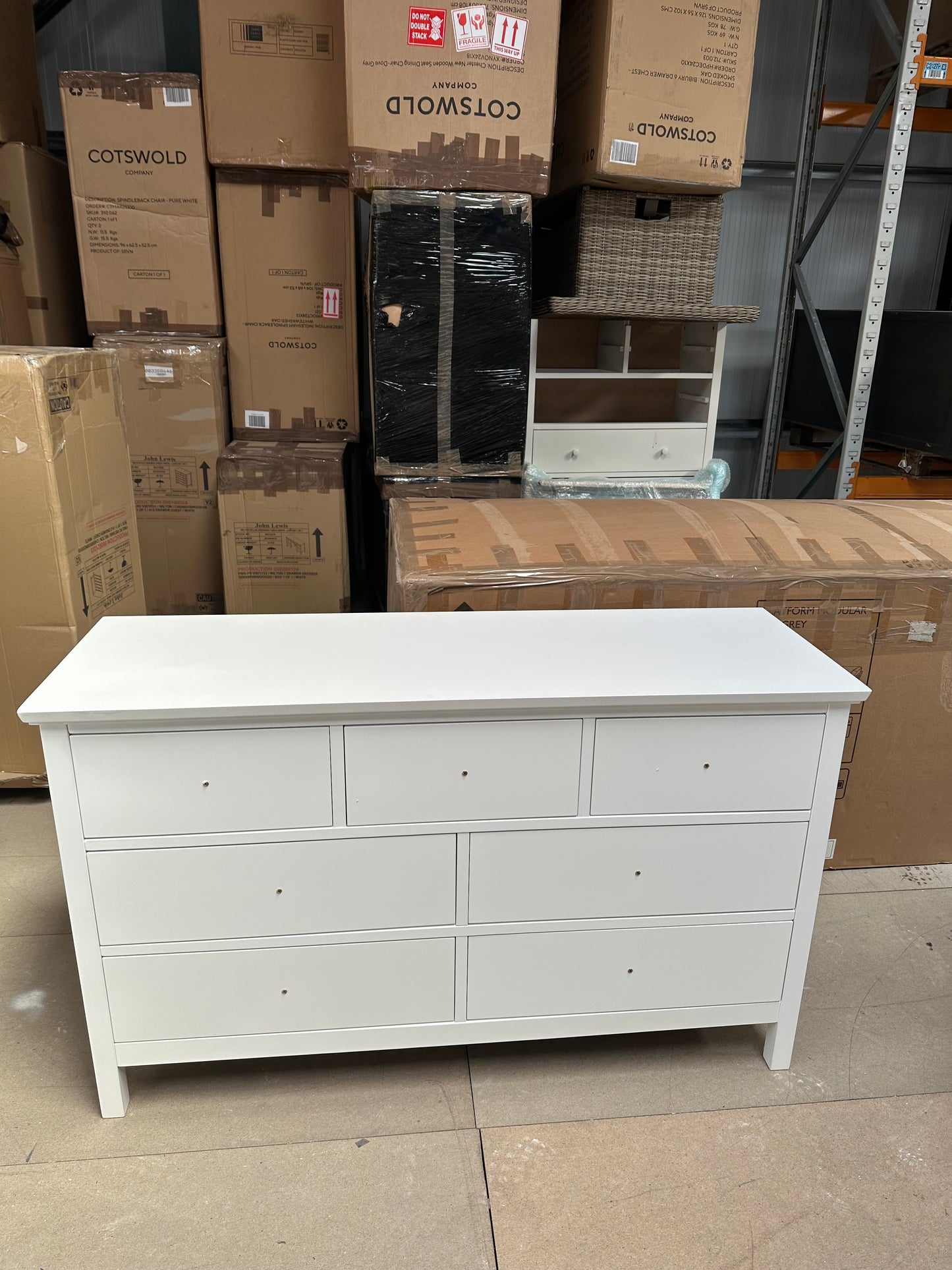 John Lewis Chest of Drawer White Wilton 7 Drawer