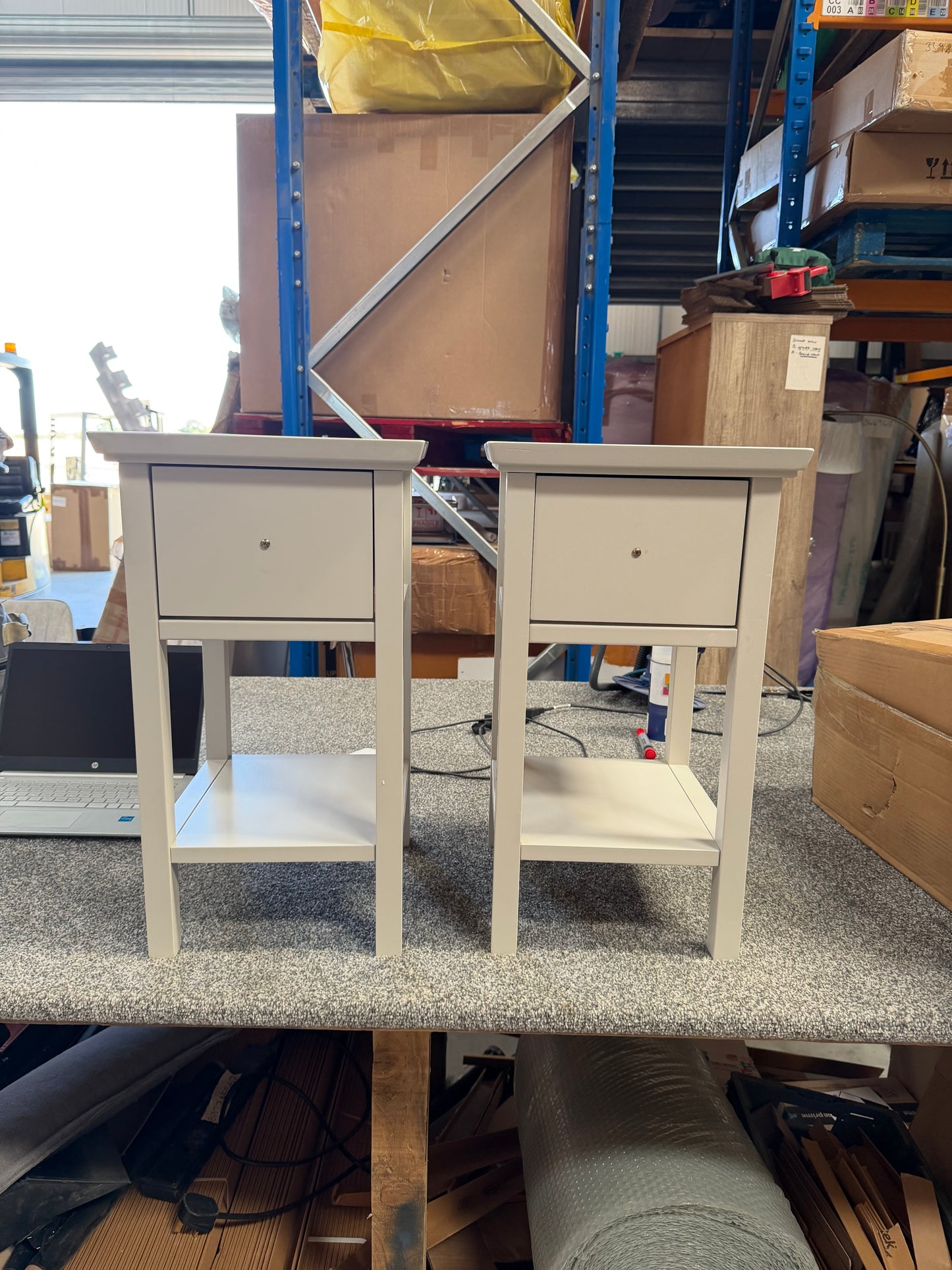 John Lewis Wilton Bedside Tables, Set of 2, Linen