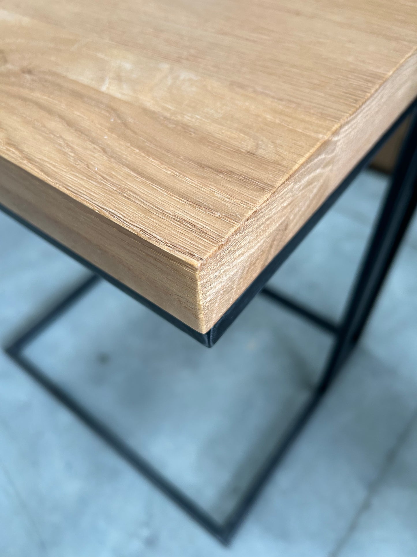 John Lewis Calia Wide Sofa Side Table, Solid Oak