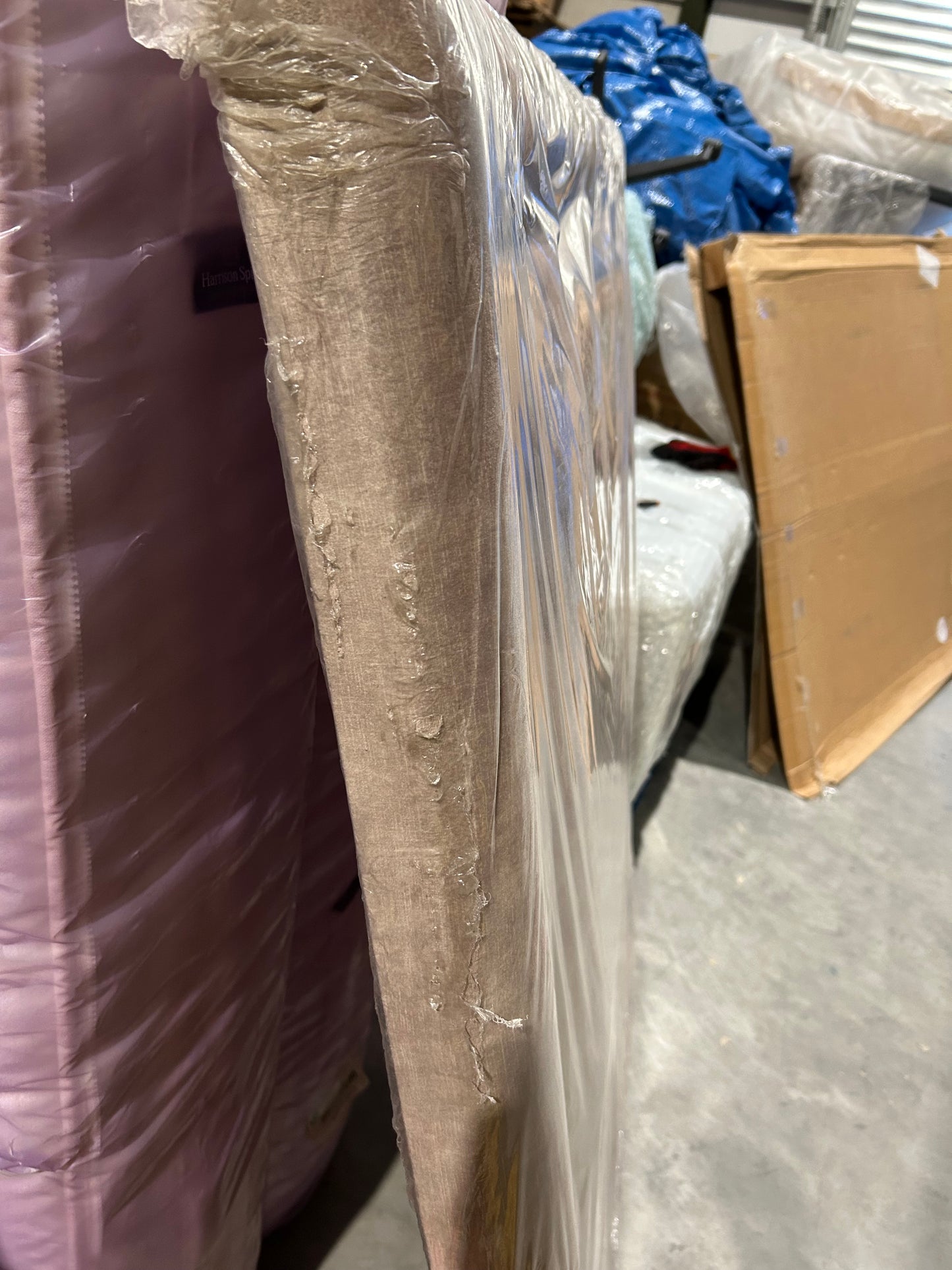 TEMPUR® Southwold Full Depth Upholstered Headboard, Double, Stone