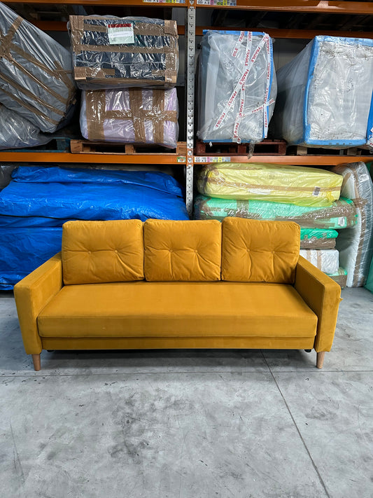 G Plan Vintage The Fifty Four Large 3 Seater Sofa Bed, Plush Turmeric