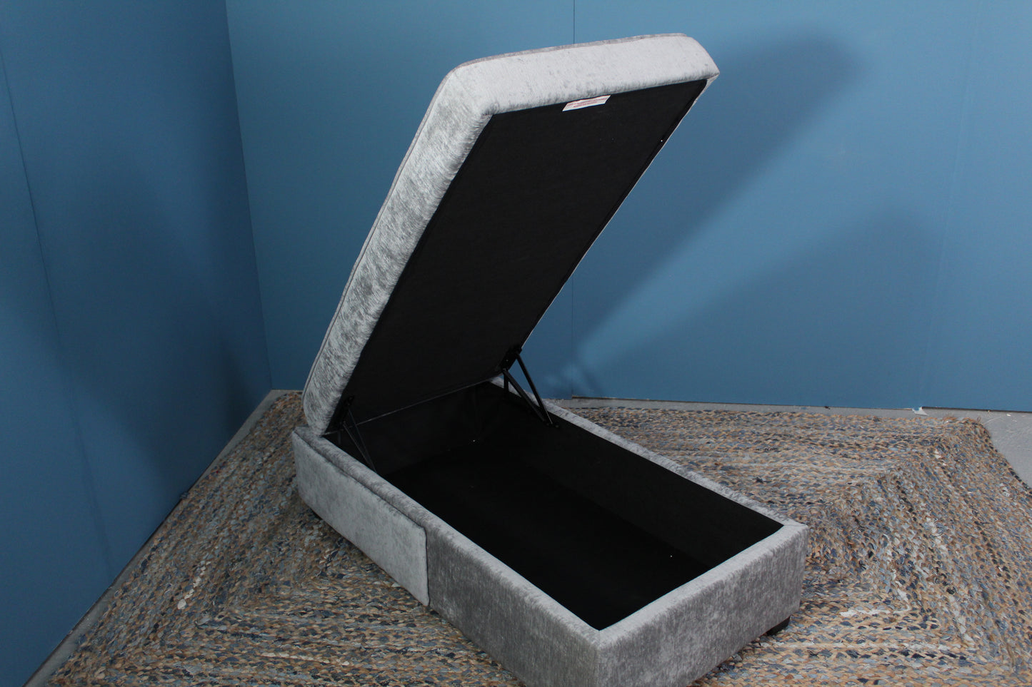 Grey Velvet Storage Foot Stall Bespoke