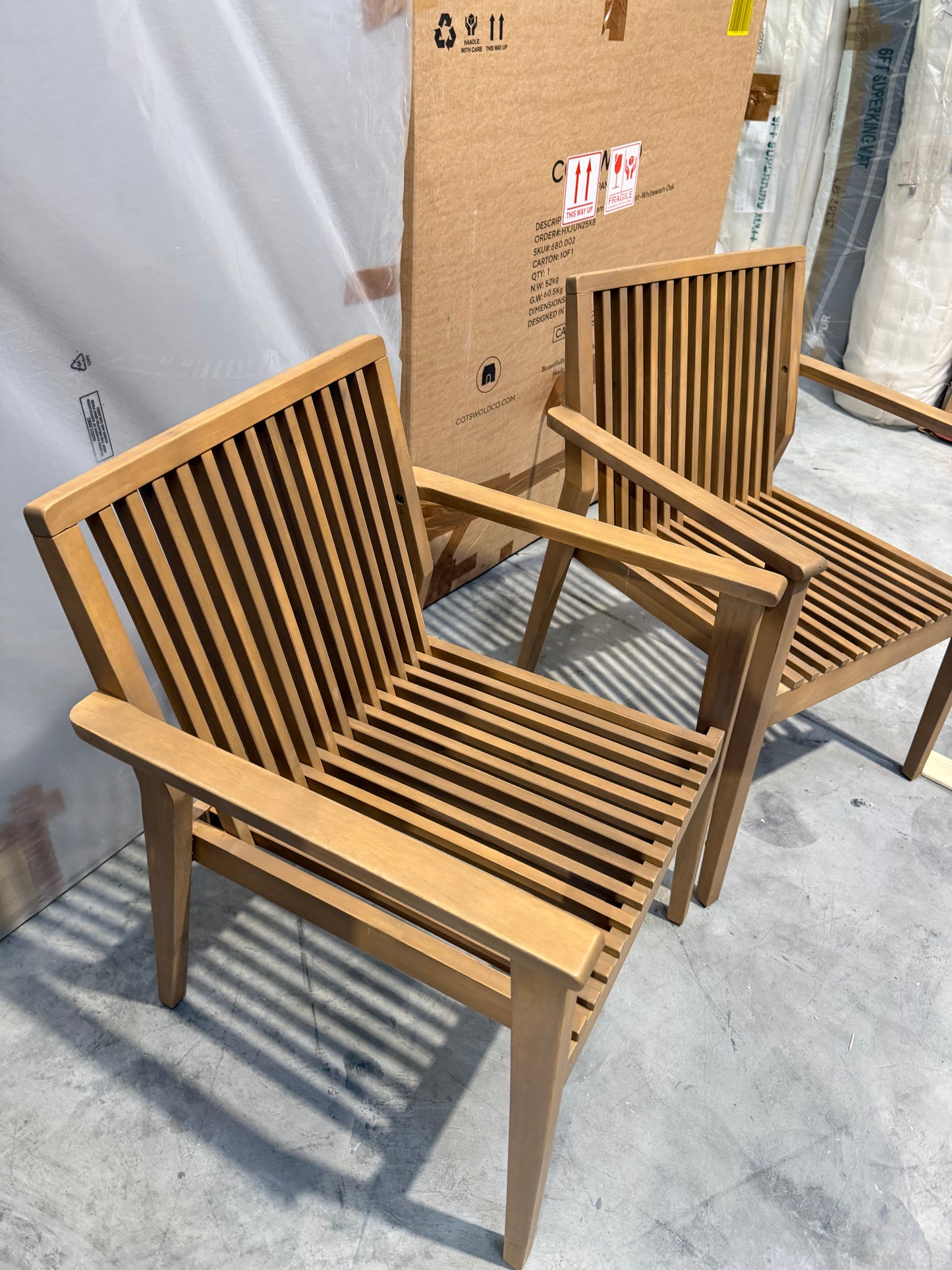 John Lewis Mona Garden Dining Chair, Set of 2, FSC-Certified Natural