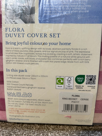 bluebellgray Flora Reversible King Duvet Cover Set, Multi