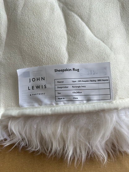 John Lewis Sheepskin Rug, Natural, L240 x W170cm
