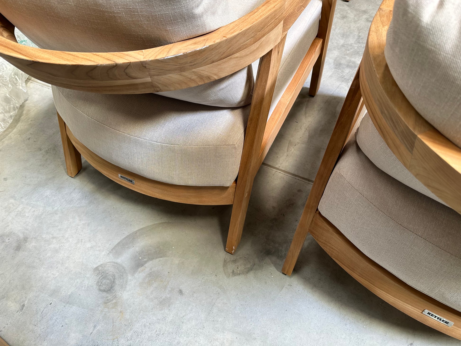 KETTLER Kubu 4-Seater Garden Lounging Set, FSC-Certified (Teak Wood), Natural/White