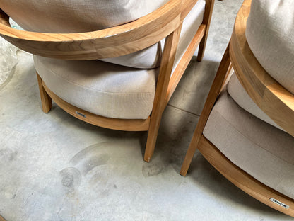 KETTLER Kubu 4-Seater Garden Lounging Set, FSC-Certified (Teak Wood), Natural/White