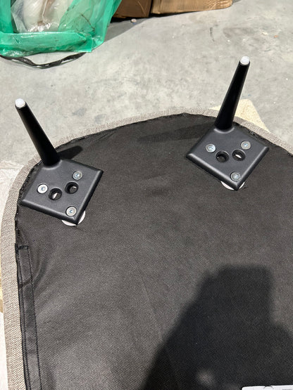 John Lewis Lozenge Footstool, Metal Legs Opal Putty