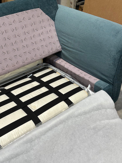 John Lewis Charlotte Grand 4 Seater Sofa Bed , Dark Leg, Teal Aquclean