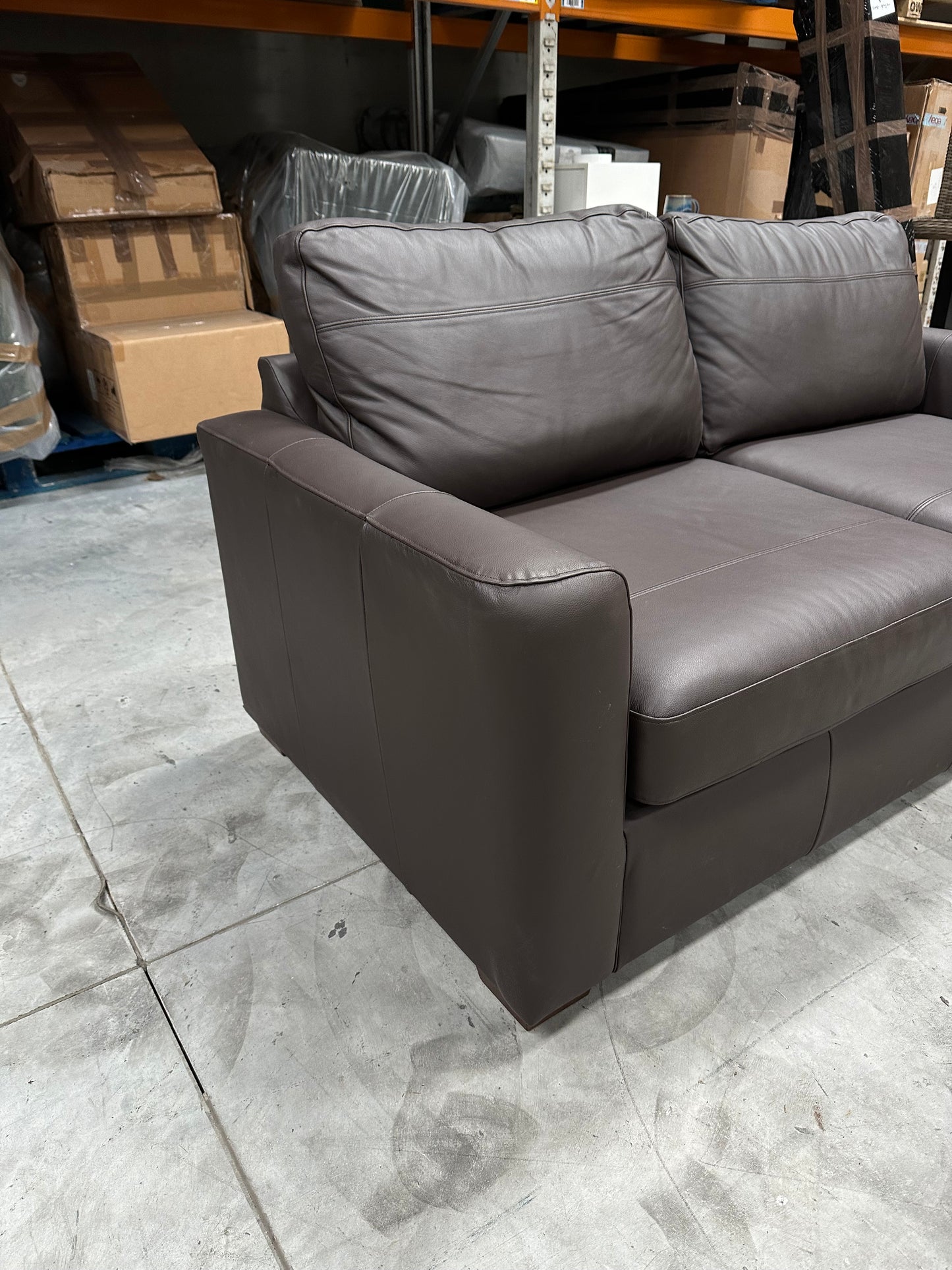 John Lewis Leather Oliver Medium 2 Seater Sofa Dark Chocolate