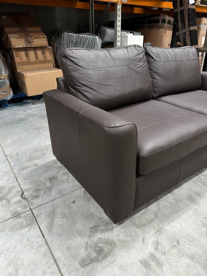 John Lewis Leather Oliver Medium 2 Seater Sofa Dark Chocolate
