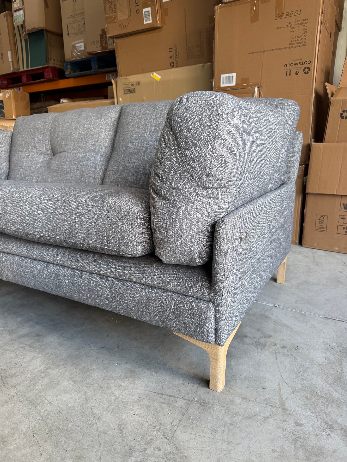 John Lewis Sofa Power Recliner Java Medium 2 Seater Storm Grey Easy Clean