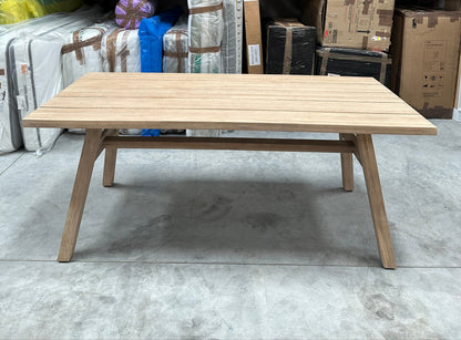 John Lewis Burford Rectangular Garden Dining Table, 190cm Natural