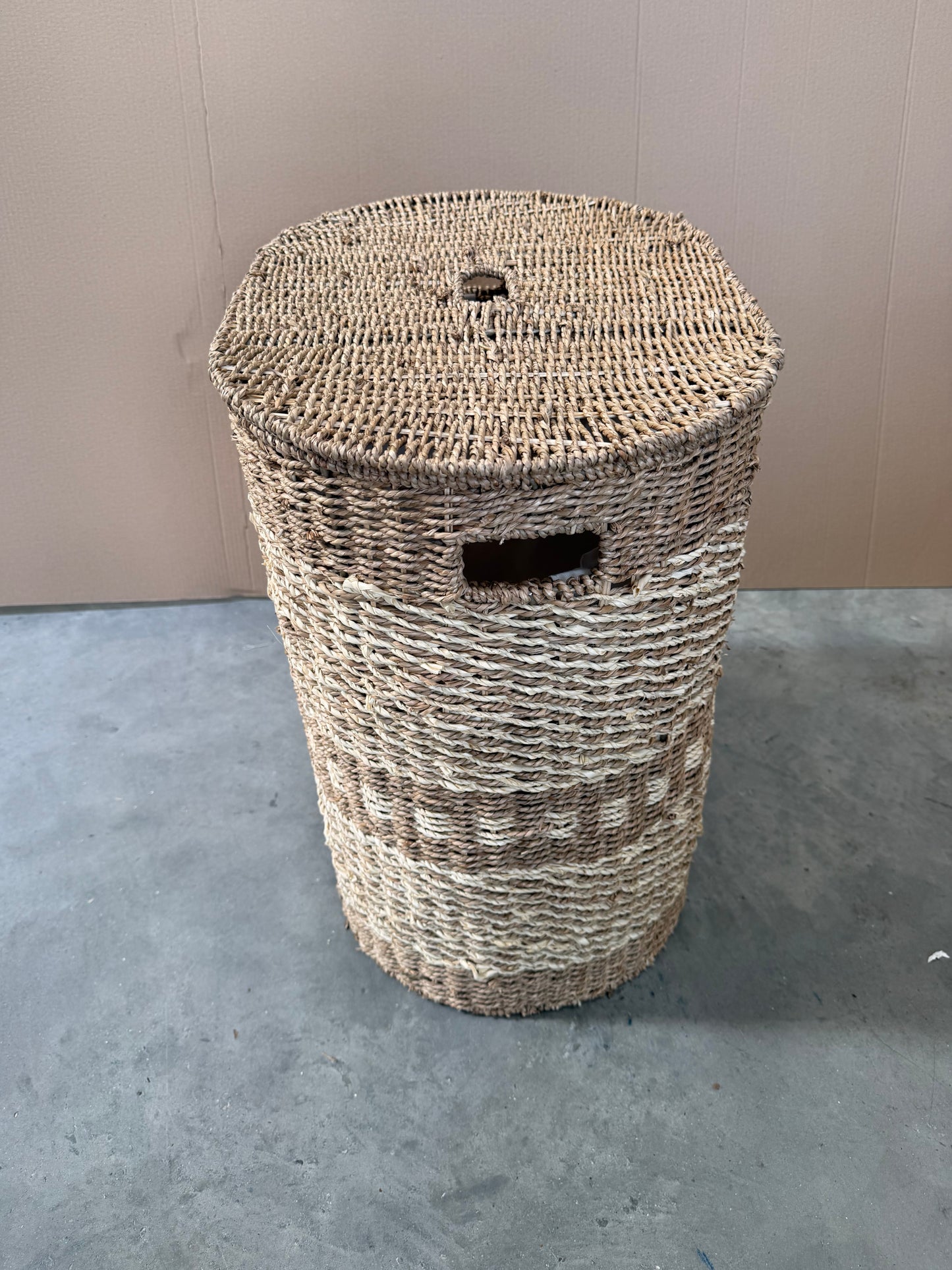 John Lewis Woven Seagrass Oval Laundry Basket, Natural