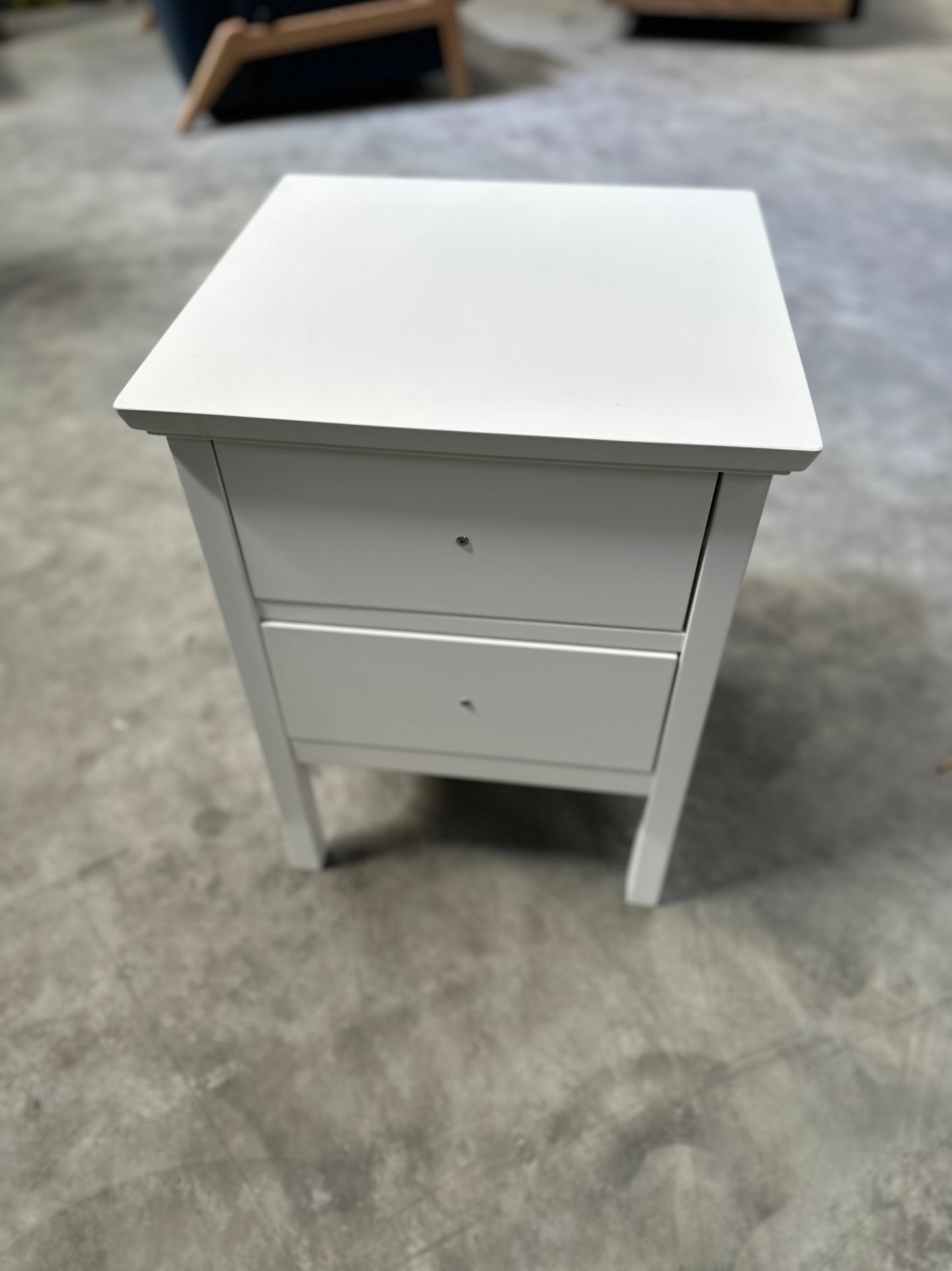 John Lewis White ANYDAY Wilton 2 Drawer Bedside Cabinet
