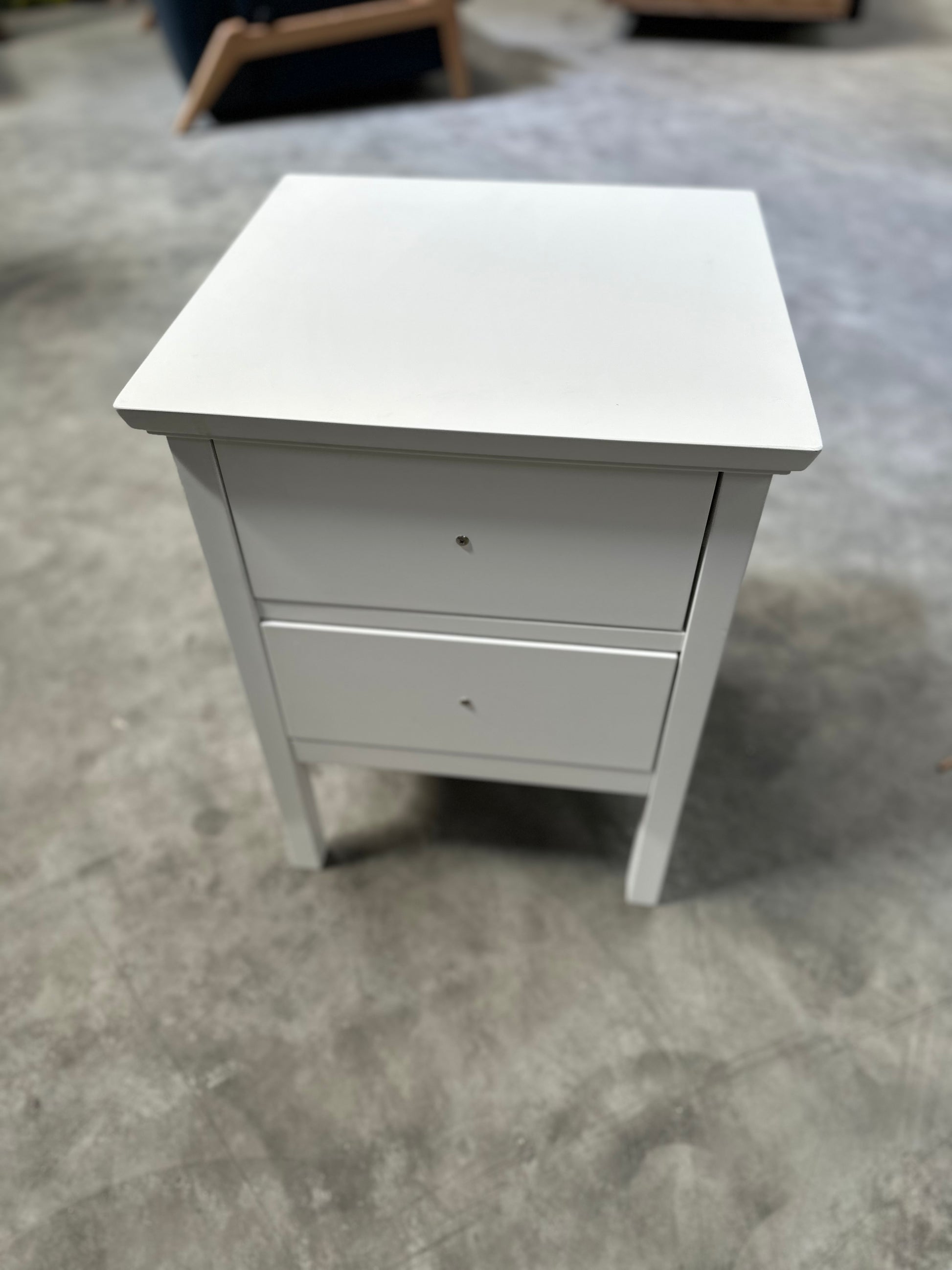 John Lewis White ANYDAY Wilton 2 Drawer Bedside Cabinet