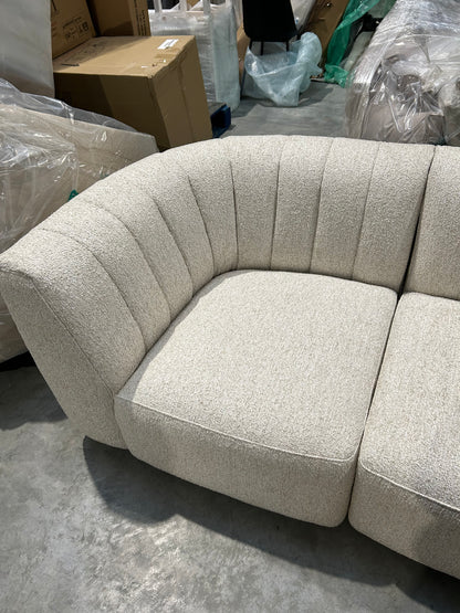 John Lewis Flow RHF Chaise End Sofa Easy Clean Soft Boucle Natural