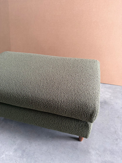 John Lewis Bailey II Footstool twisted boucle Green