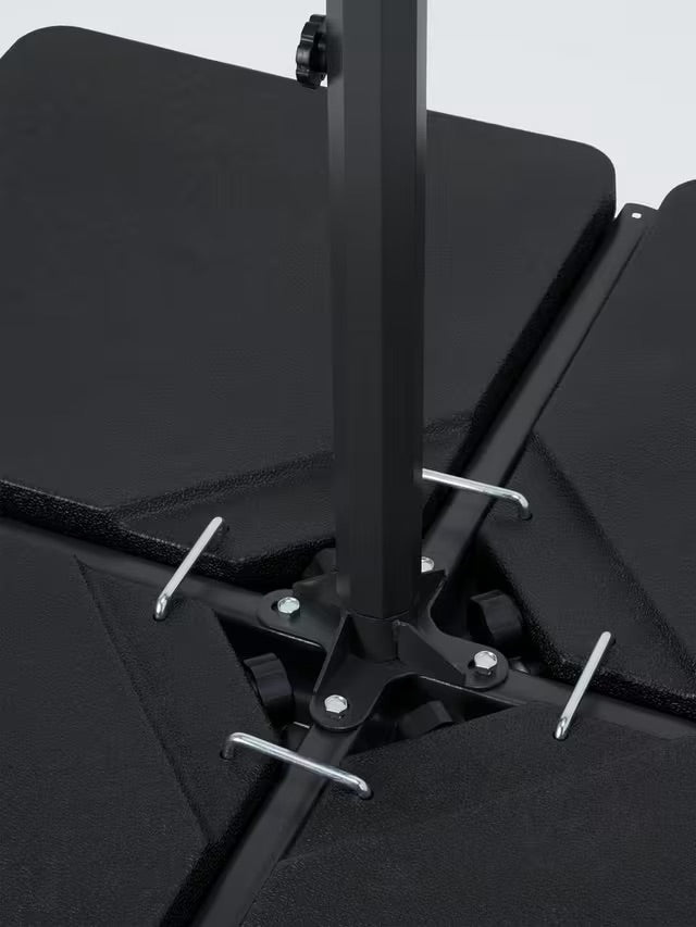 John Lewis Aluminium Wind-Up Parasol, 3 x 2m, Grey