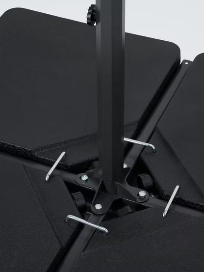 John Lewis Aluminium Wind-Up Parasol, 3 x 2m, Grey