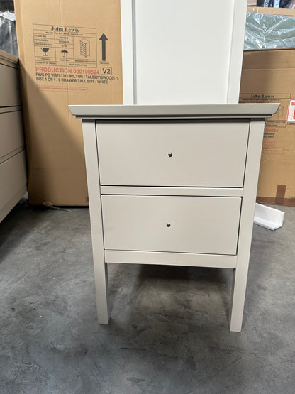 John Lewis Wilton 2 Drawer Bedside Cabinet, Linen